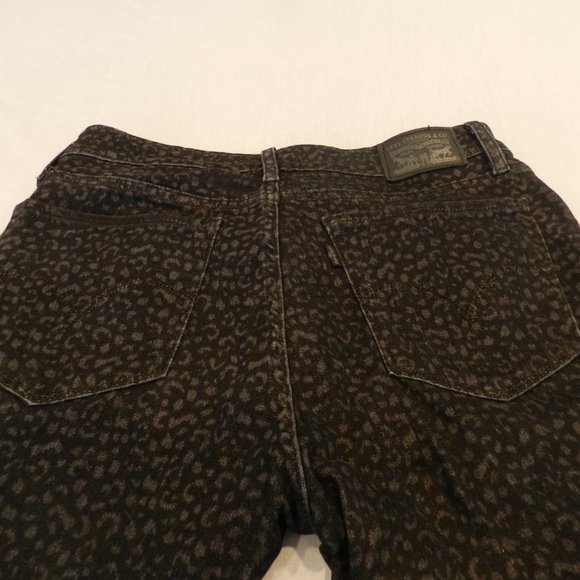 Levi's 711 skinny stretch 5-pocket jeans, black & grey leopard print